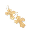 STAMPED ACCENT #1 CROSS EARRINGS