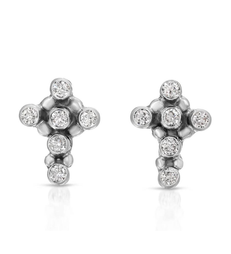 Petite CZ Cross Earrings
