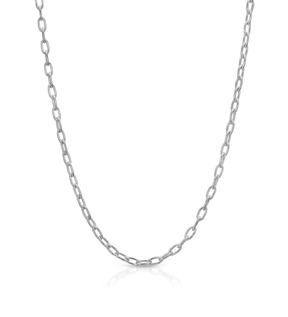 SILVER ROUND SQUARE LINK CHAIN