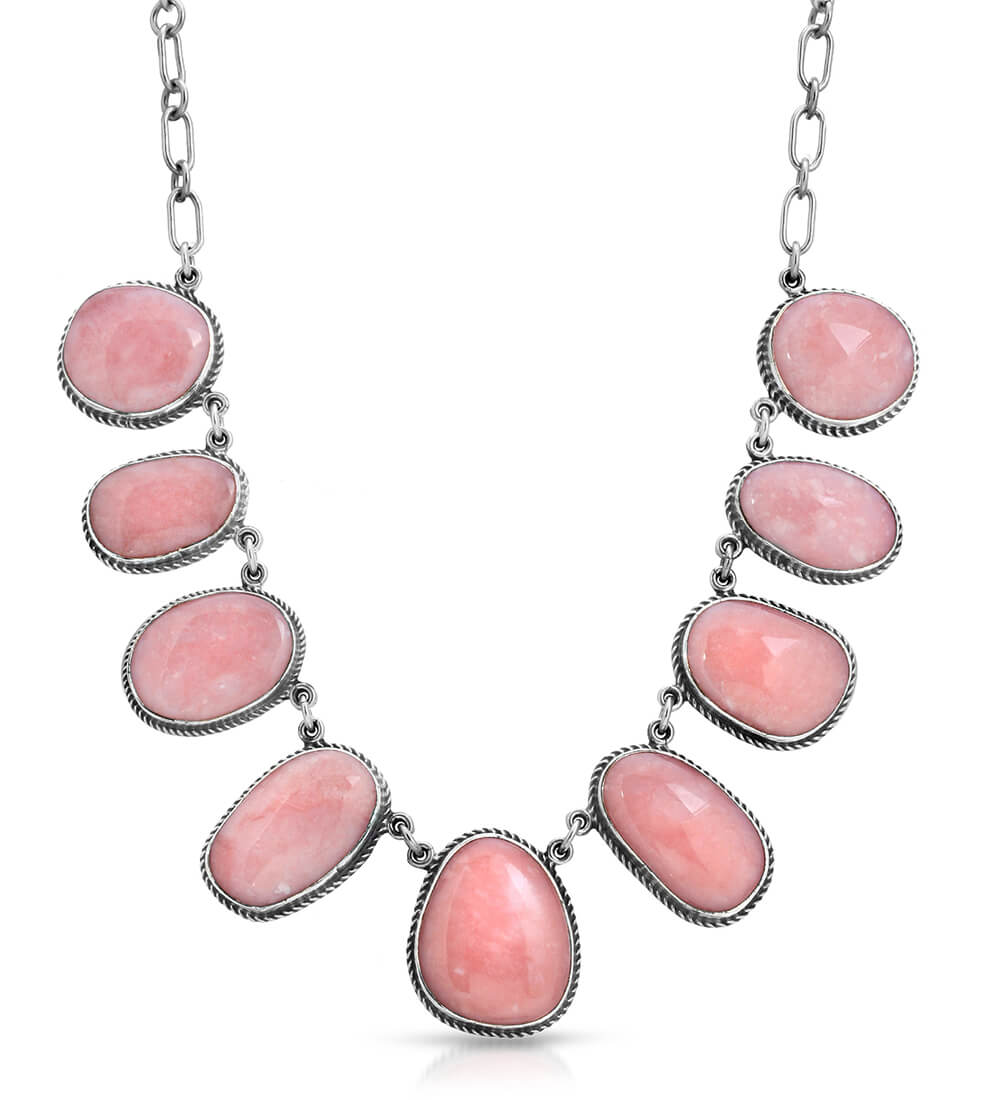 Pink Opal Link Necklace