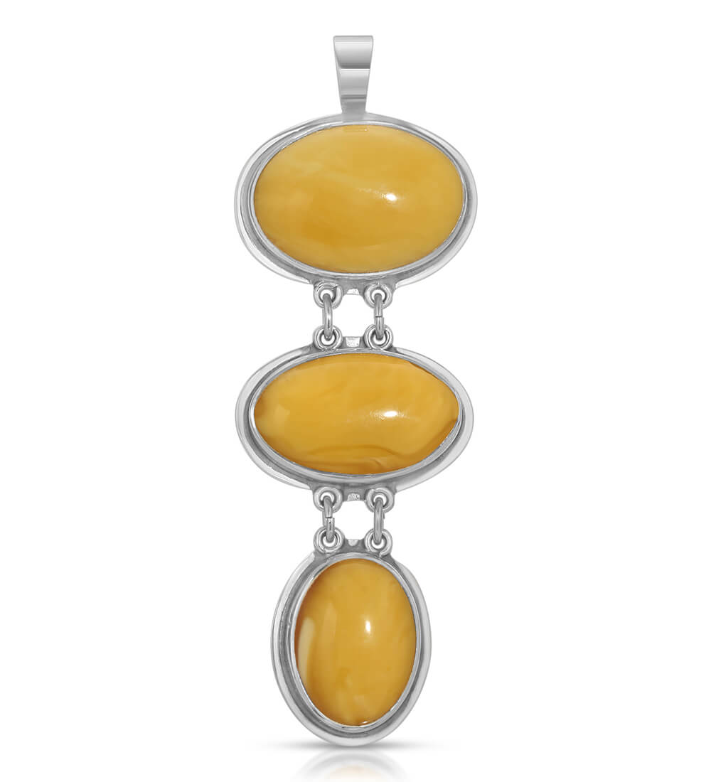 Butterscotch Baltic Amber Pendant, Gold-plated 925 Silver Necklace, Genuine Amber  Necklace, 18 g