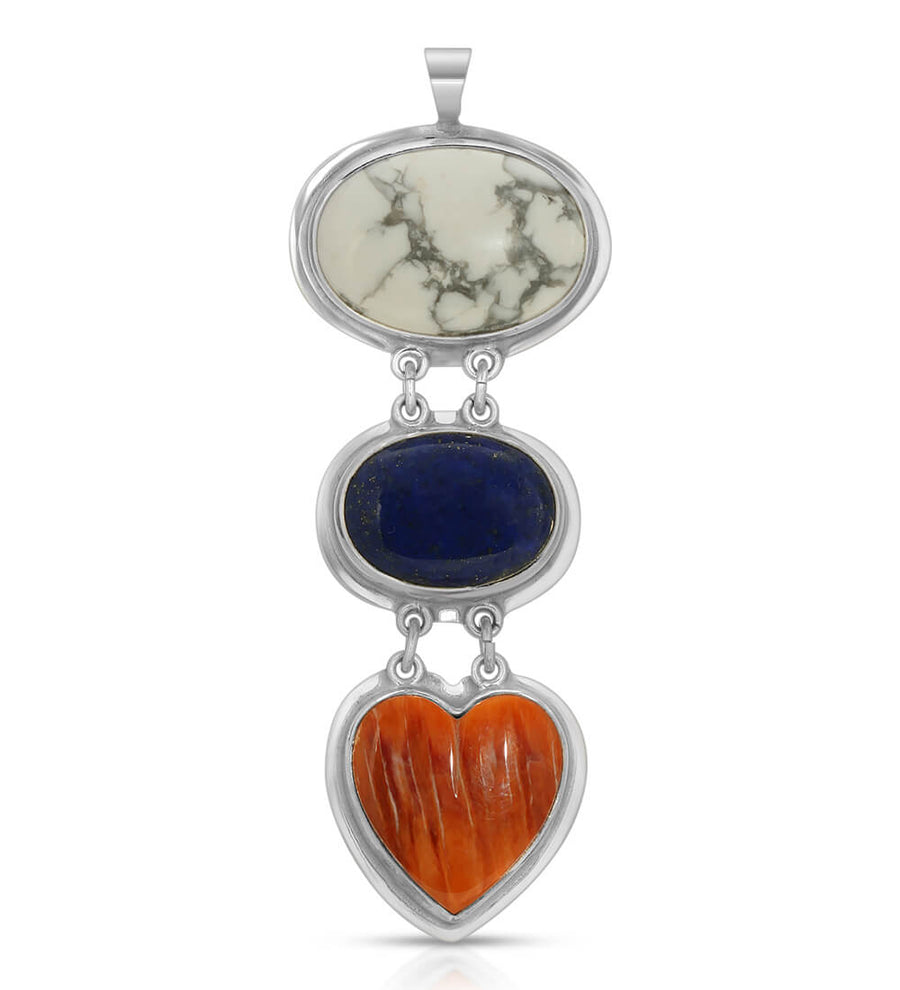 ORANGE SPINY MULTI TOTEM PENDANT