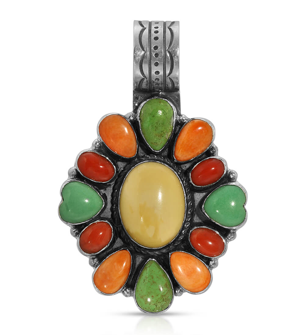 AMBER SUNSET FLOWER PENDANT