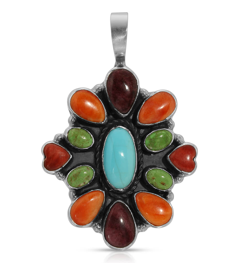 TURQUOISE MULTI DEW DROP PENDANT