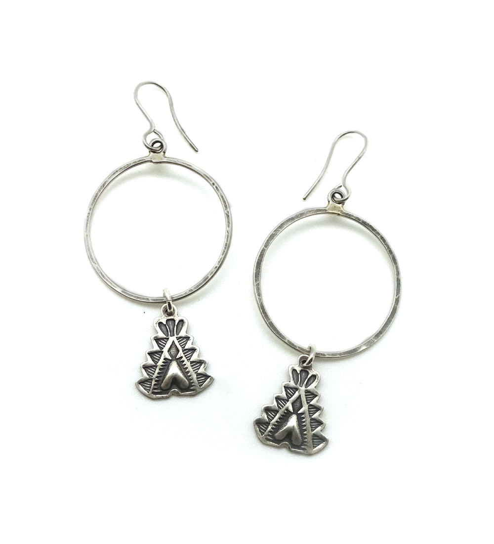 Mountain Charm Hoop Earrings