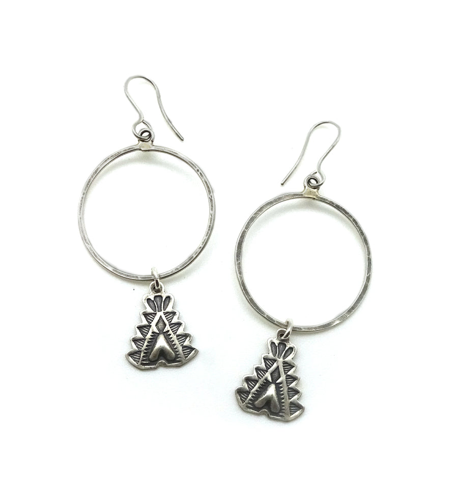 Mountain Charm Hoop Earrings