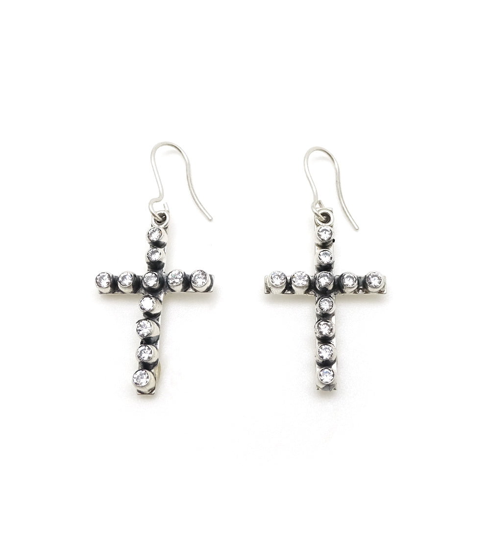 CZ CROSS EARRINGS