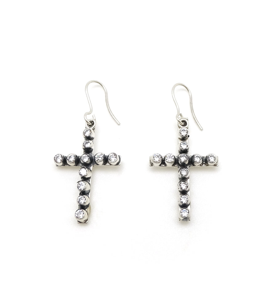 CZ CROSS EARRINGS