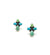 Small Blue and Green Cross Studs