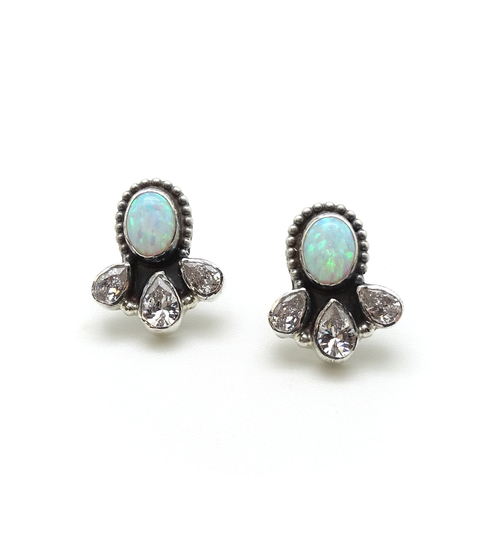 Sparkling Raindrop Stud Earrings