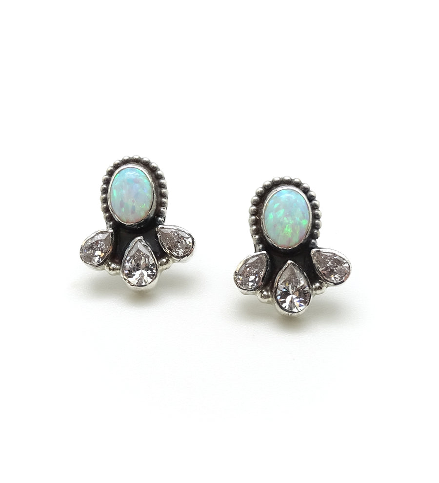 Sparkling Raindrop Stud Earrings