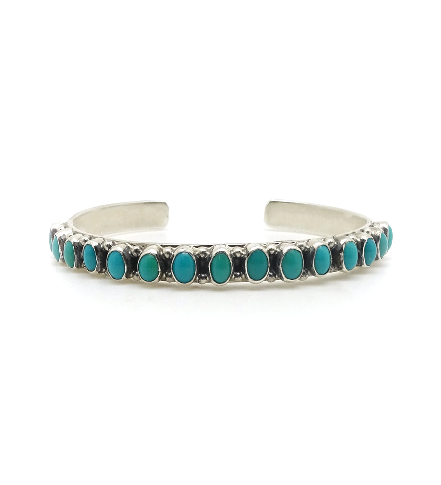 SMALL OVAL TURQUOISE ROW CUFF