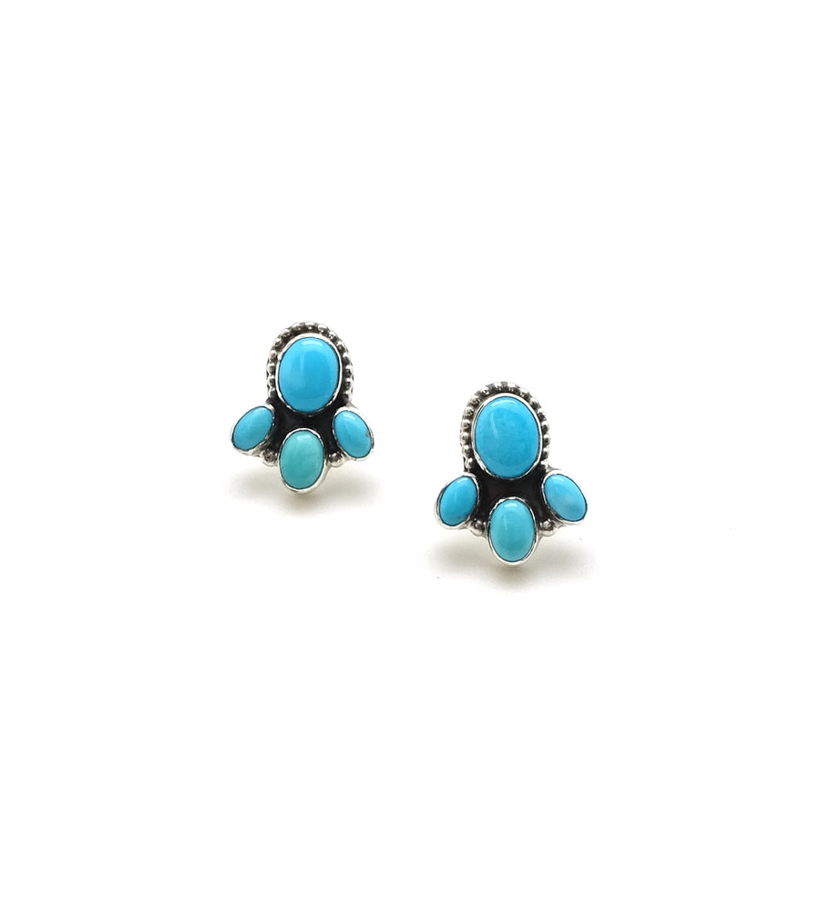 Turquoise Raindrop Stud Earrings