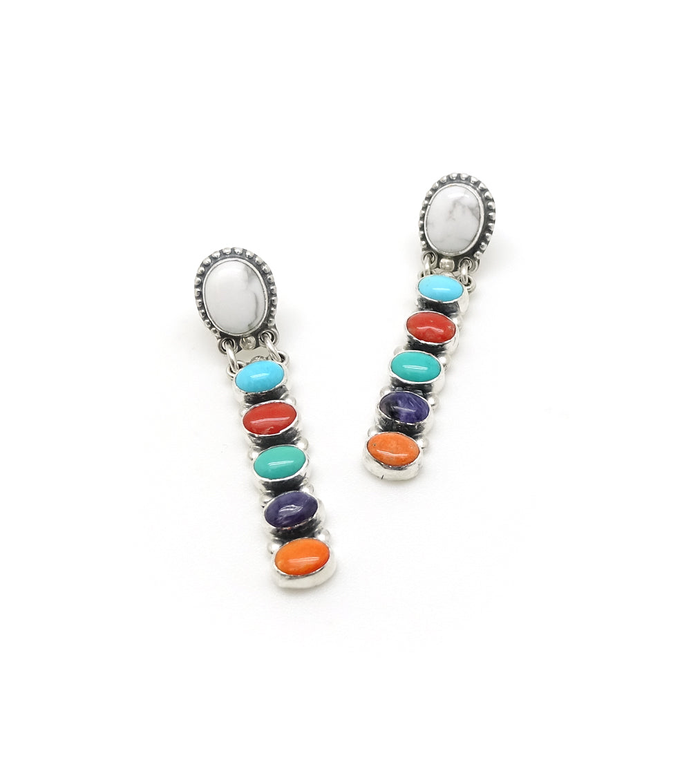 HOWLITE OVAL DROP EARRINGS