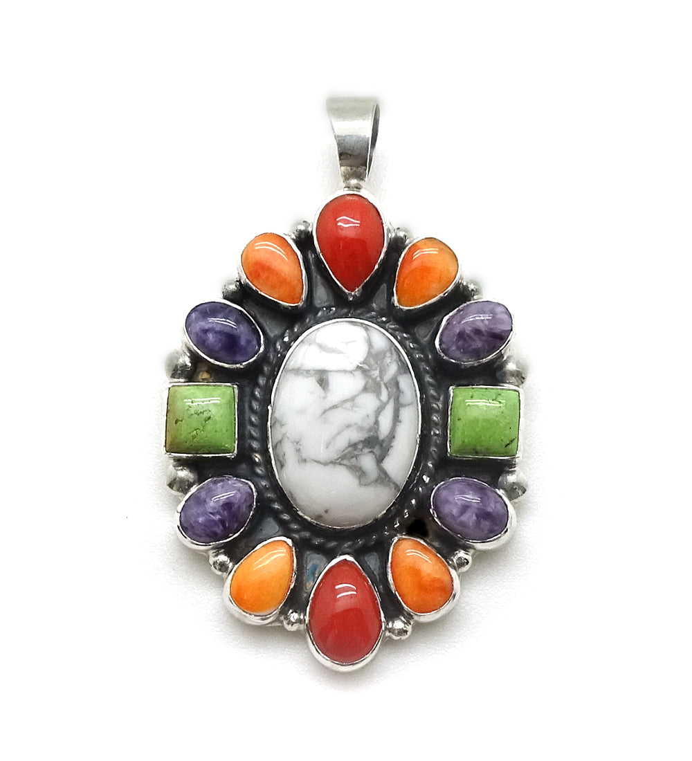 Large Howlite Cluster Pendant