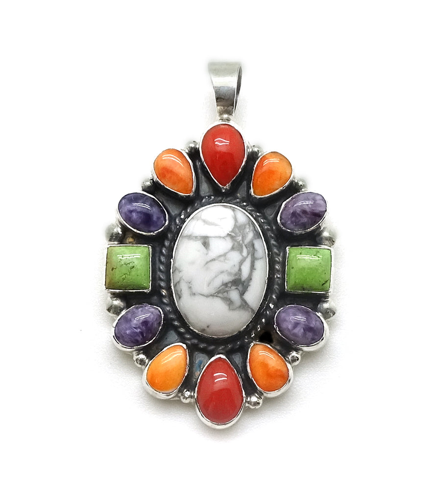 Large Howlite Cluster Pendant