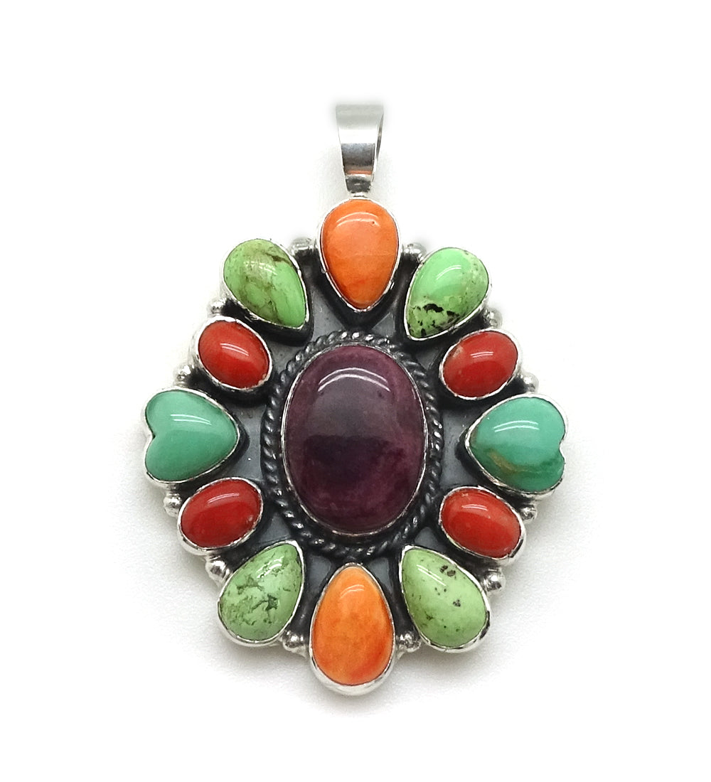 Large Purple Spiny Cluster Pendant