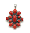 Red Coral Cluster Pendant