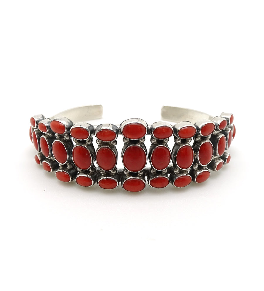 Mediterranean Coral 3-Row Cuff