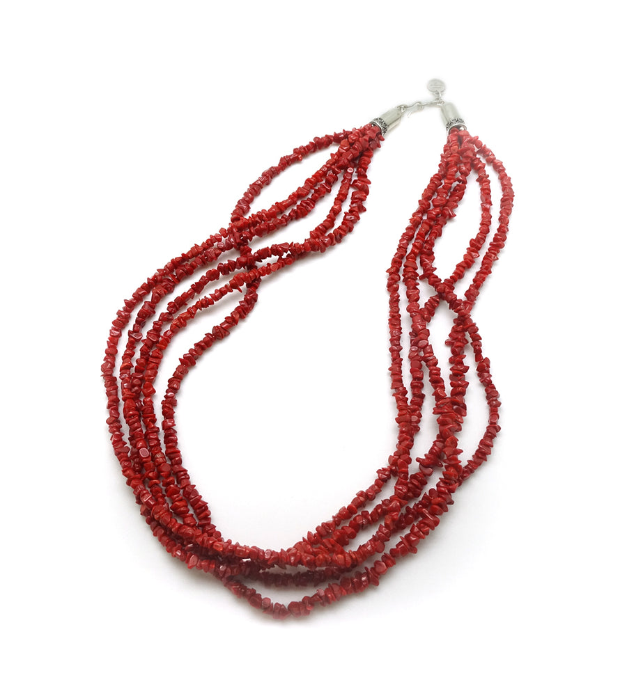 Red Coral Chip Strands