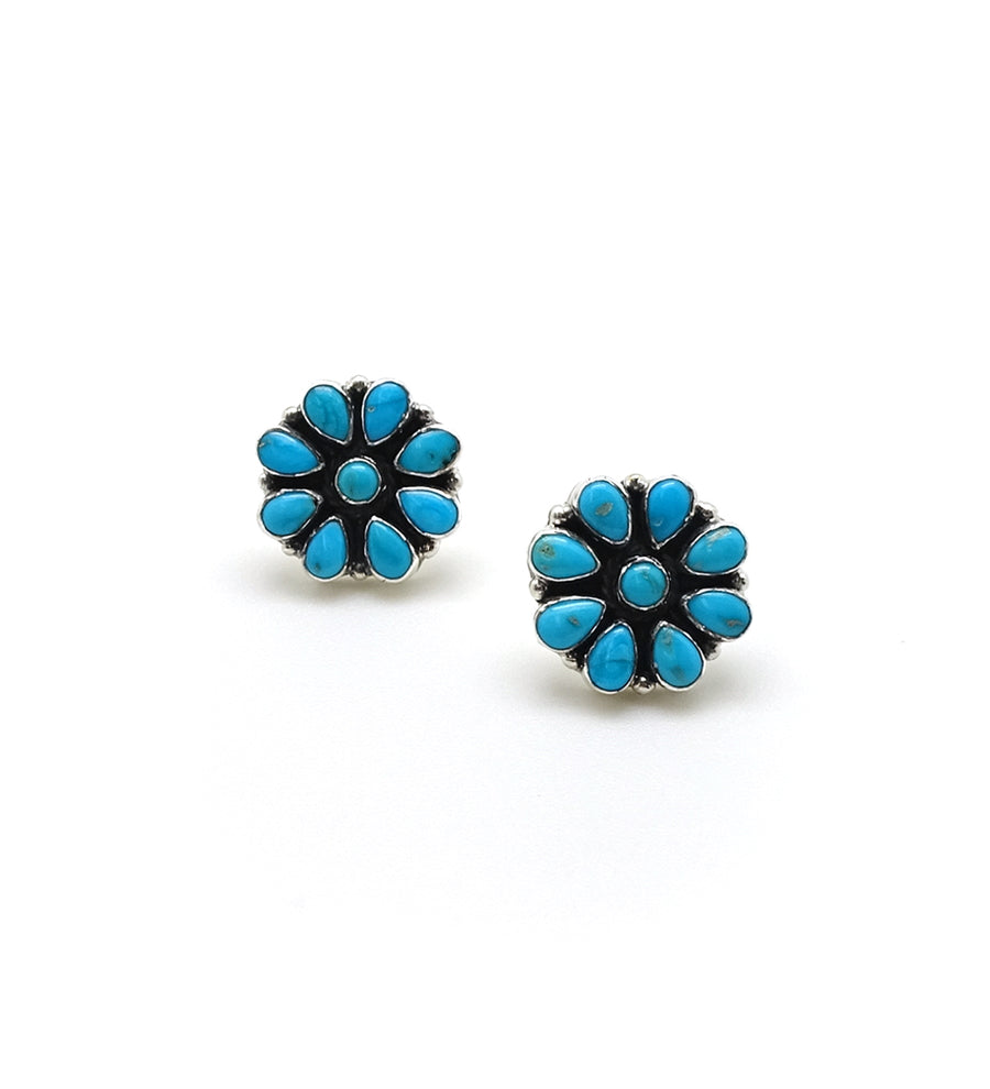 Small Turquoise Flower Earrings
