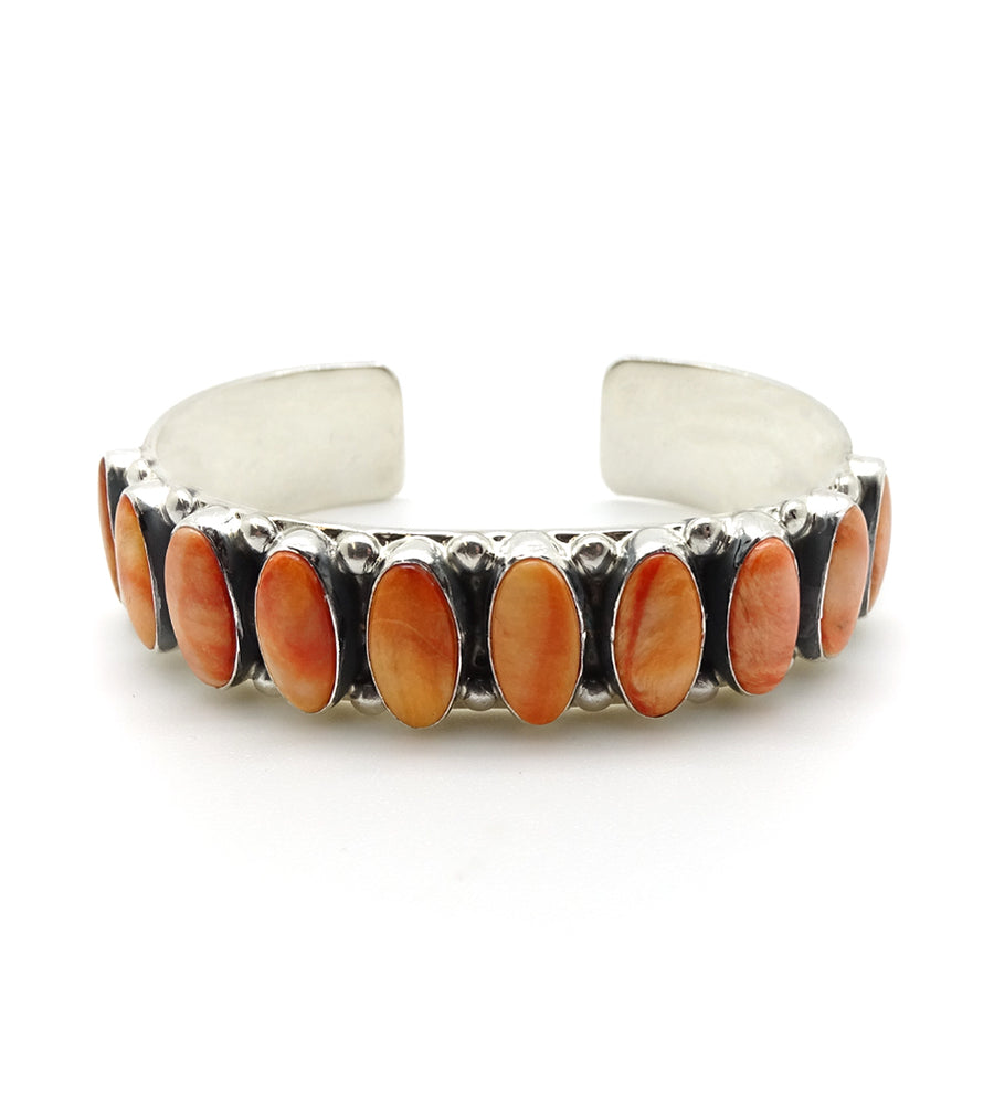ORANGE SPINY LONG OVAL ROW CUFF